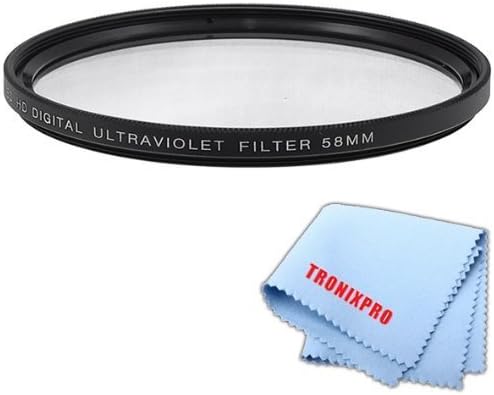 Tronixpro 58mm Pro Series High Resolution Digital Ultraviolet UV Protection Filter + Tronixpro Microfiber Cloth