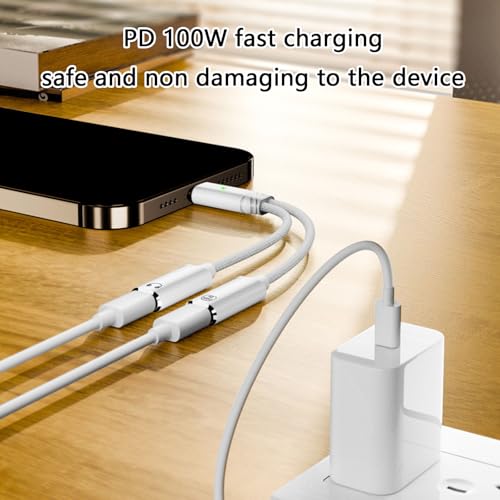 Image of 2 in 1 Type C Splitter to Type USB Headphone Sound Adapter Charging Cable Replacement for Tablet Fast Charging Cable Adapter