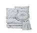 Chezmoi Collection Sydney Full Size Comforter Set - 7-Piece Pintuck Bedding - Light Gray, Elegant Lightweight Pinch Pleat Comforter with Decorative Pillows Bed Set for All Season