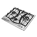 WindMax 23" Elegant Curve Stainless Steel 4 Burners Stove NG/LPG Gas Hob Cooktop Cooker