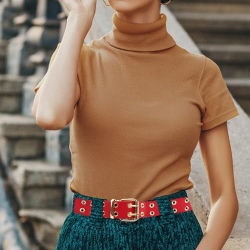 ikasus Chic Belts for Women Trendy Punk Straps with Hollow Circles Essential Wardrobe Accessory (Type 5)4