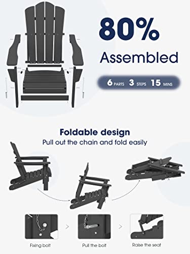 Kingyes Folding Adirondack Chair For Relaxing thumb #3