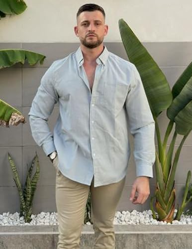 COOFANDY Mens Long Sleeve Button Down Shirt Casual Untucked Shirts for Men Oxford Dress Shirts3