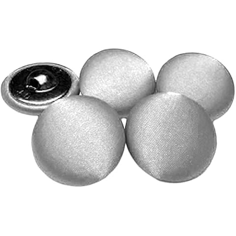 Sharvgun Silver Color Fabric Button 12 Piecess 14MM Metal Shank Buttons 100% Cotton Cloth Covered Tuxedo Colored Buttons Scrapbooking Craft Buttons, Sewing, DIY Projects, Knitting Cover