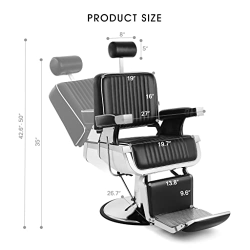 Artist Hand Barber Chair Barbershop Chairs Hydraulic Recline Barber Chairs Salon Chair For Hair Stylist Tattoo Chair Barber Salon Equipment(Black1) #TOP3