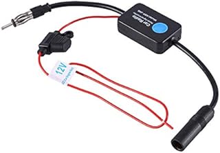 Antenna Amplifier, Signal Booster Universal 12V Car FM AM Radio Antenna Signal Reception Amplifier Booster High Gain Low Noise HD 25dB