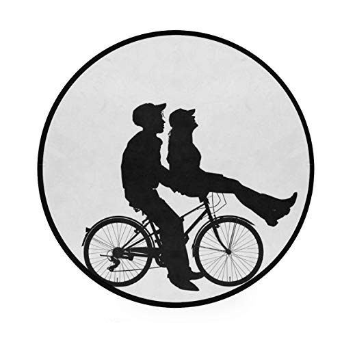 Parsilhuett kärlek rom-område matta rund halkfri matta vardagsrum sovrum bad golvmatta heminredning (3 meter rund)