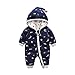 PROTAURI Baby Strampler, Kleinkind Jungen Mädchen Kapuzenoverall Baumwolle All in One Coat Strampler Herbst Winter Outfits für 0-18 Monate