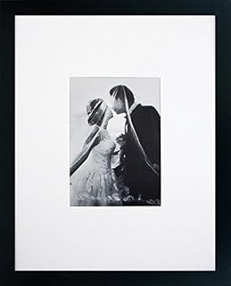 11x14 Black Gallery Picture Frame with 5x7 Mat - Great Gift - Mat