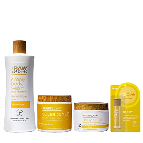 Raw Sugar RS-804 Lemon Sugar Body Love Bundle - Hydrating,Moisturizing Body Wash, Body Scrub cover