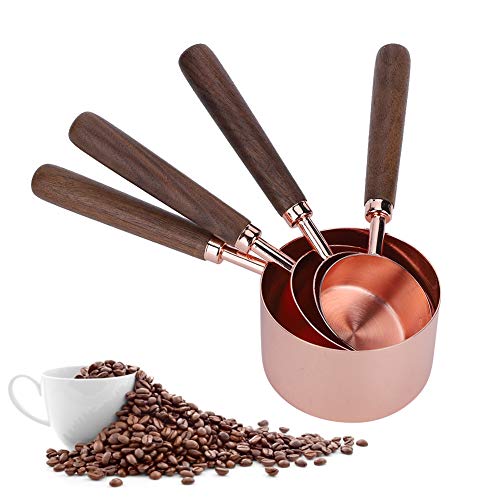 Cucharas medidoras de oro rosa en set de 4 piezas para repostería 5