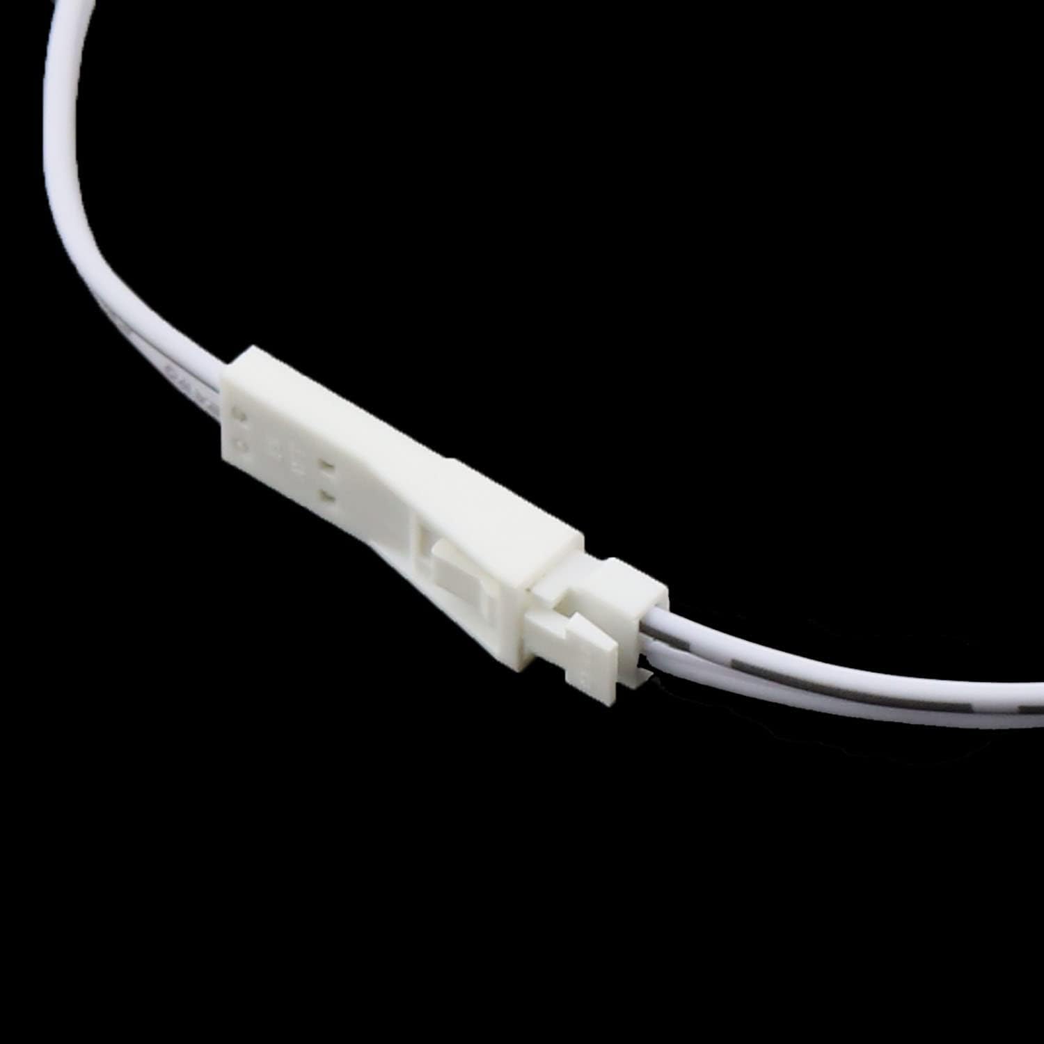MEETOOT 2PCS 78.7 Inches 2 Meters Extension Cable 22 awg White PVC Coating LED Under Cabinet Lighting Kit