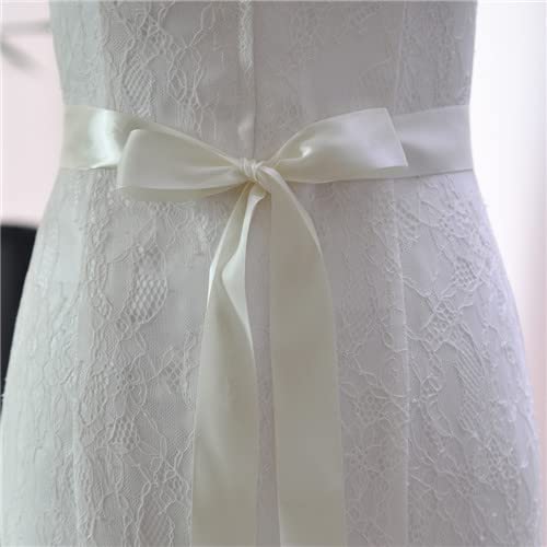 Ceintures de ruban de mariée ceintures double face pour femmes robes ceintures de satin ceintures de chaise-ivoire