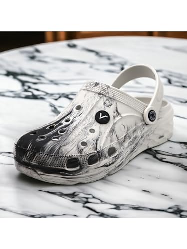 Image of SVAAR Men's Marble Effect Classic Clogs || Sandals with Adjustable Back Strap for Men