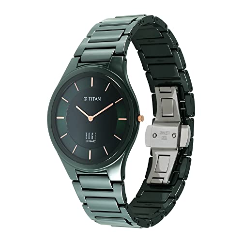 Titan Edge Ceramic Green Dial Analog Ceramic Strap Watch for Men-NS1696QC06 - Image 6