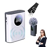 Amplificador de Voz Inalambrico Portátil con Micrófono Lavalier, Microfono Altavoz con Batería de Litio de 2000 mAh, Sistema de Megafonía para Profesores, Guías, Presentadores, Conferencias