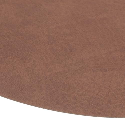 Set de table rond haut de gamme en cuir marron solide lavable