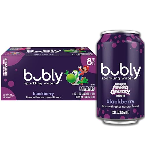 bubly Sparkling Water, Blackberry, 12 Fl Oz Cans (Pack of 8)