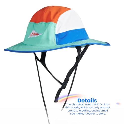 Image of Color-Blocked Fisherman Style Sun Hat for Outdoor Camping, Surfing & Vacations - Wide Brim, UV Protective, Anti-Slip