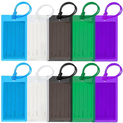 10 Pack Luggage Tags for Suitcases and Travel by Sodsay