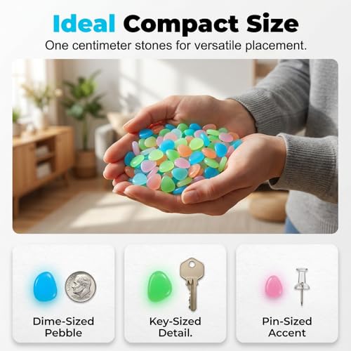 Image of Colorful Glow in the Dark Rocks, 2026 New Outdoor Night Garden River Pebbles, Upgrade Magical Luminous Rocks Gravel Fish Tank Aquarium Stepping Yard Decor (Multicolor-1000pcs)