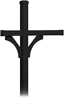 Vista 1 de Salsbury Industries, Negro 4373BLK Deluxe Post 2 caras montado en el suelo para 3 buzones de carretera