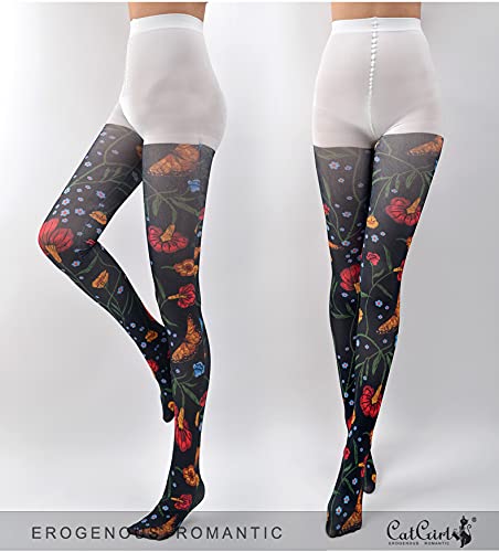 Image of Sahabowi Women Tights, Opaque High Waist Pantyhose, Vintage Control Top Stockings