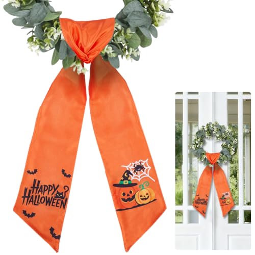 PRESSINART 2Pcs Halloween Door Sash Wreath Ribbons for Front Door...