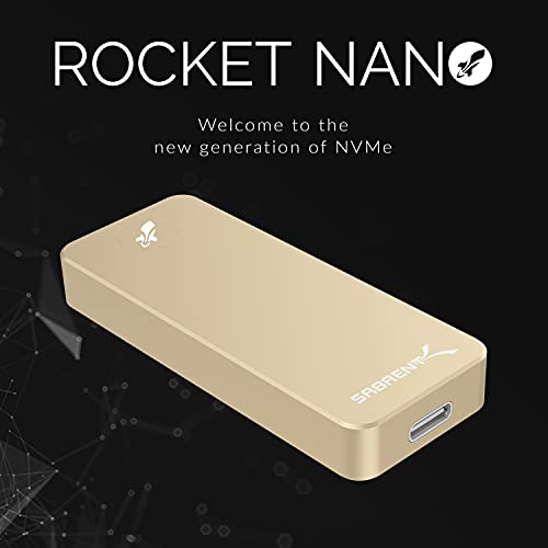 Image of SABRENT 1TB Rocket Nano External Aluminum SSD (Gold) (SB-1TB-NANO-GLD)
