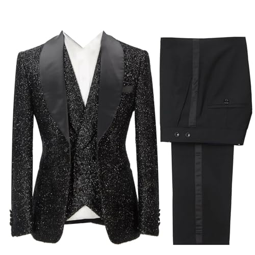 Costume trois pièces homme veste en soie brillante smoking chic pour cérémonie
