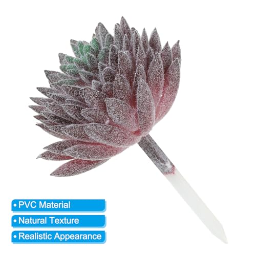 PATIKIL Artificial Succulents Picks, 4 Pack Unpotted Faux Succulent Small Fake Succulent Plants for Home Landscape Decoration Burgundy - Image 4