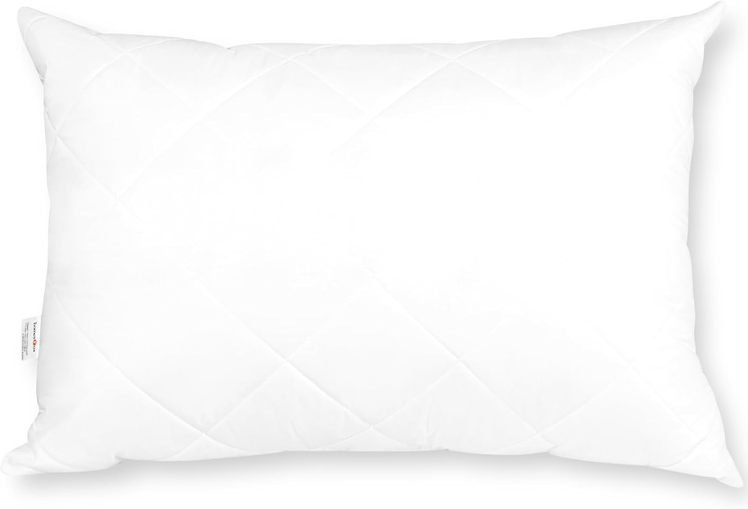 ComfortAce Classic Quilted Feather Pillow, Luxurious 3-Layer Design with 233T 100% Cotton Down-Proof Fabric Surface, 48cm x 74cm