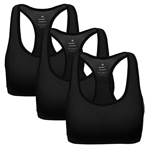 MIRITY Women Racerback Sports Bras - High Impact Workout Gym Activewear Bra Color,Black*3,L Fit 32DD 34D 34DD 36C 38B 38C