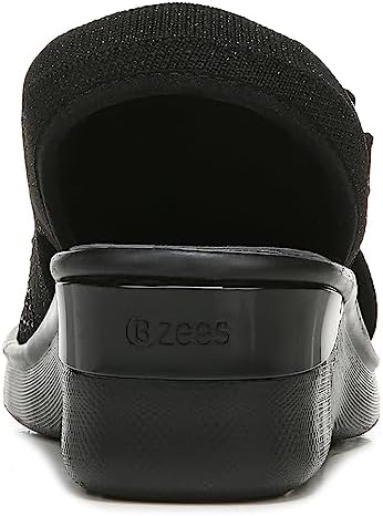 BZees Womens Star Bright Slingback Wedge Sandal, Black, 9 US | Image 6