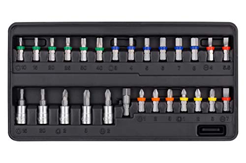 Connex Bit- und Steckschlüssel-Satz 52-teilig - Stabiler Kunststoffkoffer - 1/4 Zoll - Umschaltknarre mit Schnelllösefunktion - Für Montage… – Ansicht 5