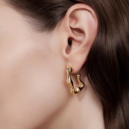 Cicy Bell 18k Gold Plated Earrings for Women Trendy Irregular Waterdrop Melting Liquid Cubic Zirconia Statement Drop Earrings Jewelry Gifts2