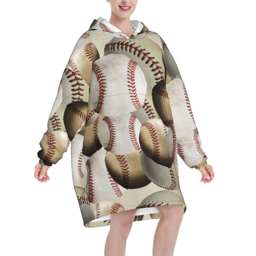 Sweat à capuche flanelle unisexe pull couverture manches poches baseball