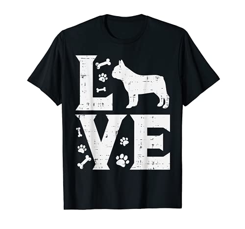 Love French Bulldog Frenchie Animal Pet Dog Lover Owner Gift Camiseta