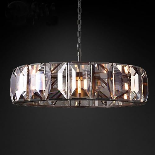 Lustre en cristal noir de 50cm avec suspension réglable E12 - 2