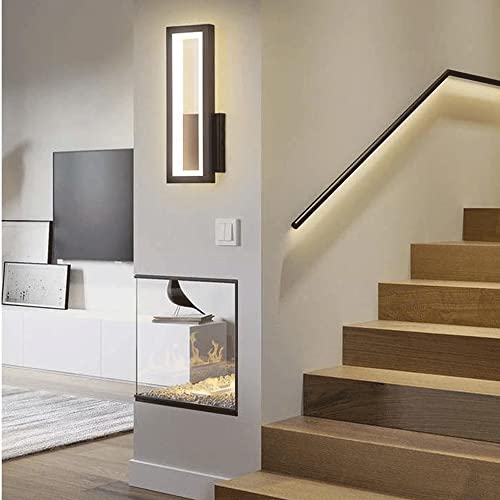 Luces de pared LED modernas tipo aplique de pared de metal rectangular con pantalla acrílica 16W 4