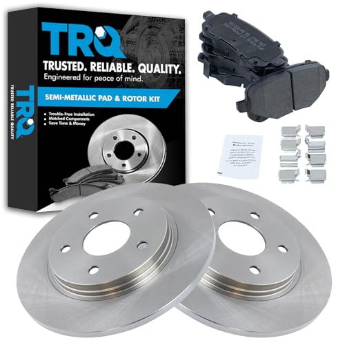 Image of TRQ Rear Brake Pad & Rotor Set Semi Metallic Rotors 305mm Diameter