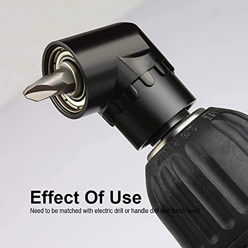 Impact Grade Power Hand Tools Driver Sockets, Includes 3Pcs Impact Driver Bit Set with Holder 1/4 3/8 1/2" Wrench Ratchet Extension Drive Attachment, Hex Shank 105° Right-Angle-Drill-Attachmen