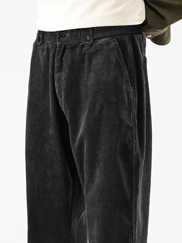 HOTake Men's Casual Loose Fit Stretch Corduroy Pants2