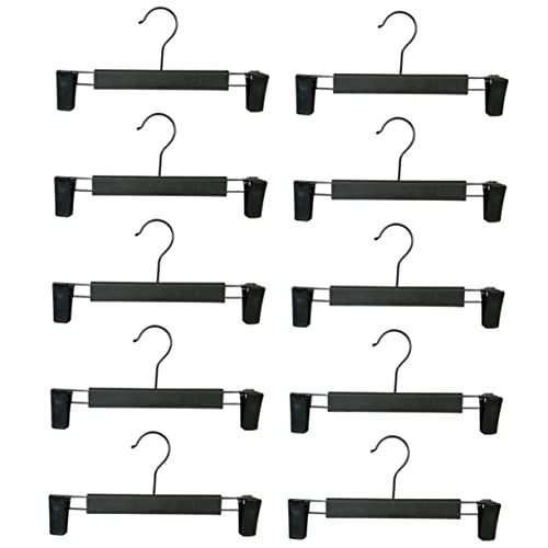 Alipis 10Pcs Adjustable Pants Hangers with Non Slip Clips and Hooks Clothes Storage for Closet Organization Space Saving Design for Pants Skirts and More