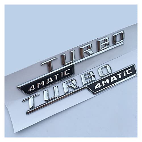 YUYANGZHI Letter Embleem Turbo 4Matic A M G Badge Fender Supercharge Logo Auto Styling Sticker Fit voor Mercedes Benz… - Afbeelding 3