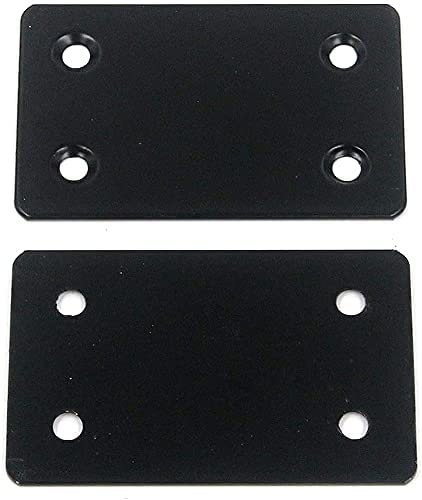 MIKOYAN 10 Pcs / 2 x 1.5 inch Flat Straight Corner Brace Plate Mending Plates Straight Support Shelf Bracket, with Mounting Screws, Mild Steel, Black (2 x 1.5 inch)
