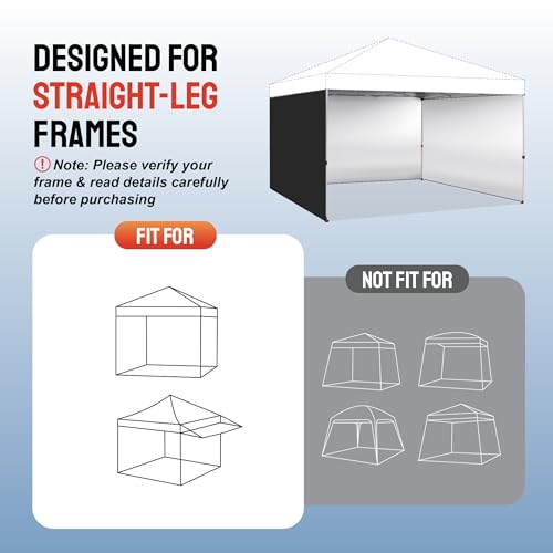 CROWN SHADES 12x12 Canopy Sidewalls for Pop-Up Shelter, Black (Only 4pcs) by CROWN SHADES - Used condition - Image 5