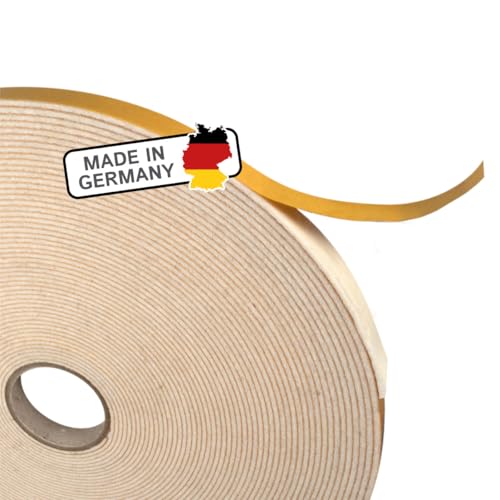 The Felt Store Cinta de fieltro autoadhesiva, longitud: 5 m, grosor: 1,5 mm, color: blanco, 15 mm de ancho