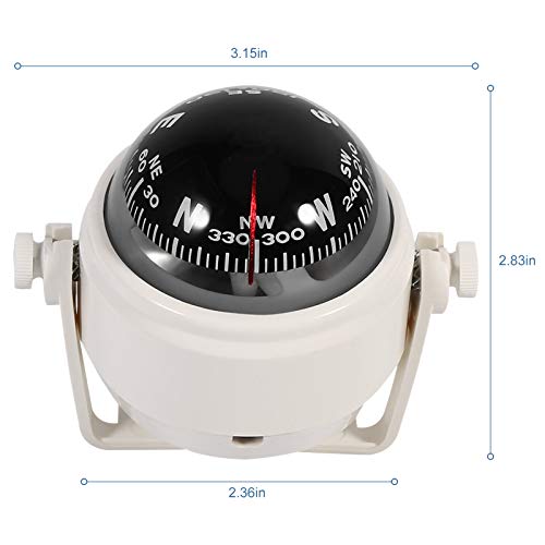 Yosoo Health Gear Marine Voyager Bracket Mount Car Dashboard To Indicate The Direction Accurately, Dash Mount Fits For Car Watercraft Boat Caravan (White) #TOP5