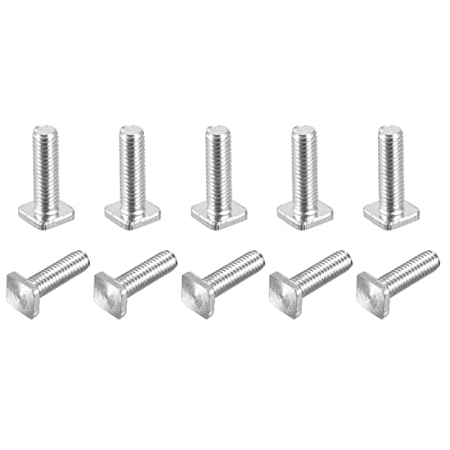uxcell Square Head Bolt, 10pcs M6x20mm Fully Thread Carbon Steel Grade 4.8 Square Machine Screws